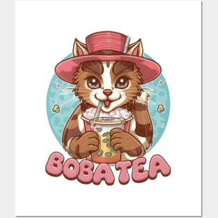 Cat Boba Tea Posters and Art